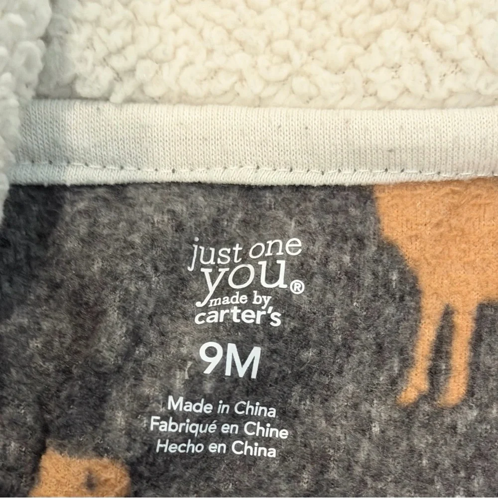Cozy Charcoal Reindeer Kids Footie